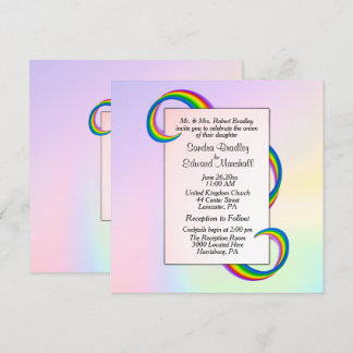 Rainbow Ribbon Wedding Invitation