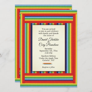 Rainbow Ribbon Wedding Invitation