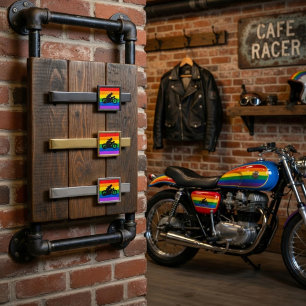 Rainbow Rider Cafe Racer Gunmetal Finish Tie Bar