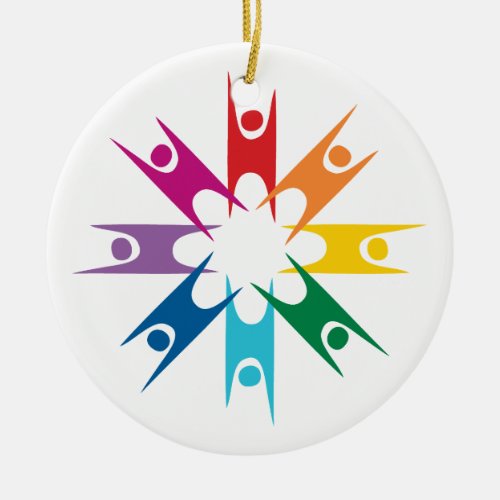 Rainbow Ring of Humanists Ceramic Ornament