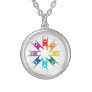 Rainbow Ring of Humanists Silver Plated Necklace