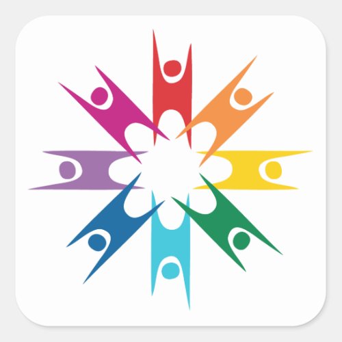 Rainbow Ring of Humanists Square Sticker