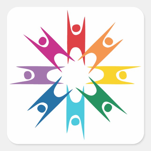 Rainbow Ring of Humanists Square Sticker (Front)