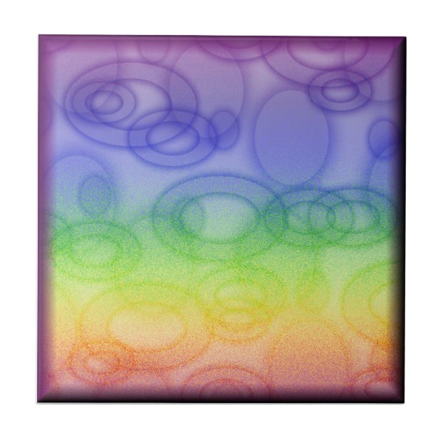 Rainbow Rings Ceramic Tile (Front)