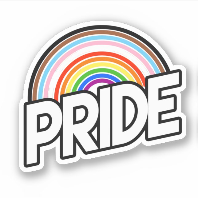 Rainbow Rings Progress Pride Sticker (Front)