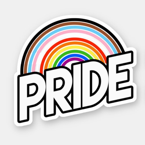 Rainbow Rings Progress Pride Sticker