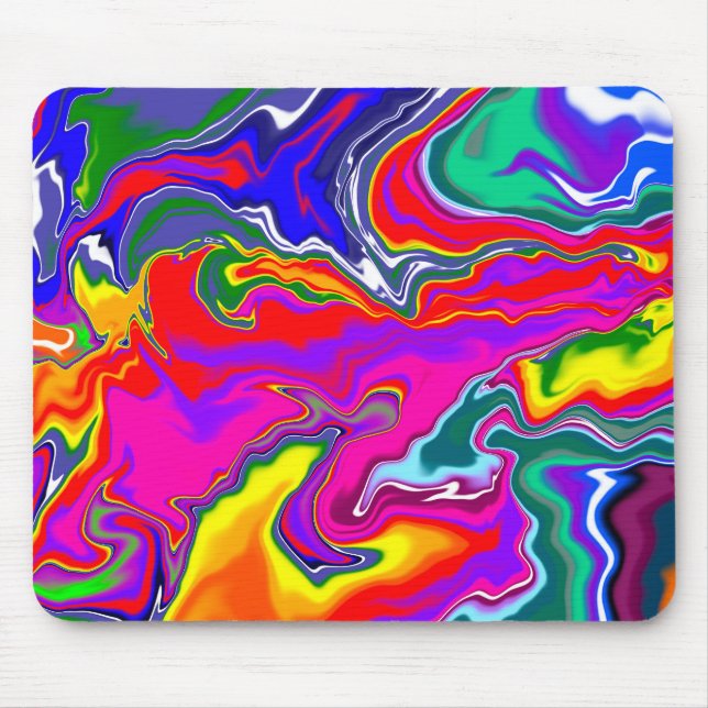 Rainbow River Fluid Art Mouse Pad (Front)