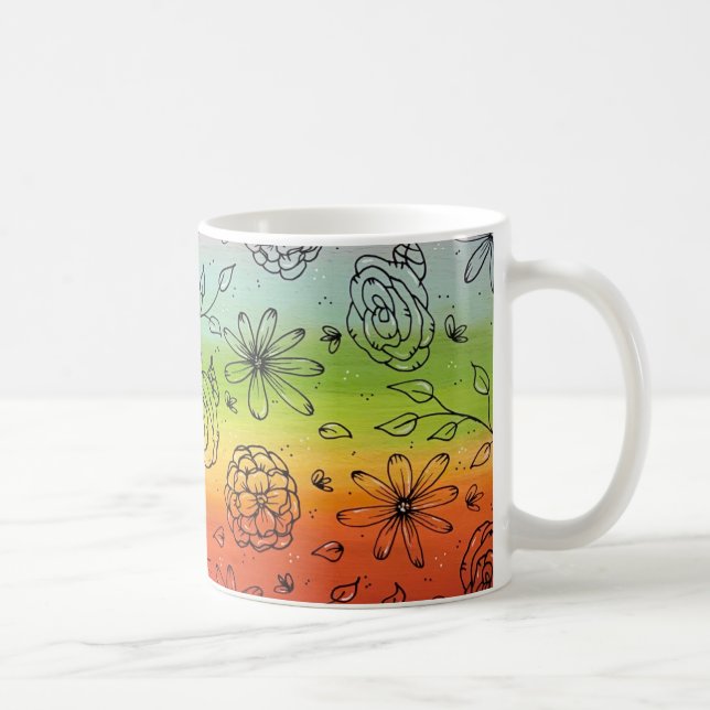 Rainbow River of Flowers Coffee Mug (Right)