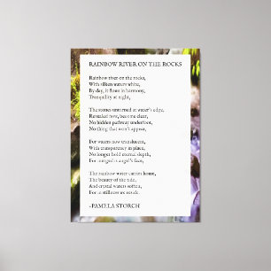 Rainbow River on the Rocks Poem by Pamela Storch Canvas Print