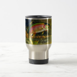 Rainbow River Trout Jumping Travel Mug