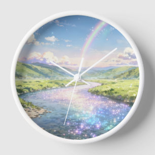 Rainbow River Valley Wall Clock