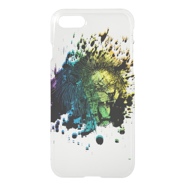 Rainbow Roaring Lion Uncommon iPhone Case (Back)
