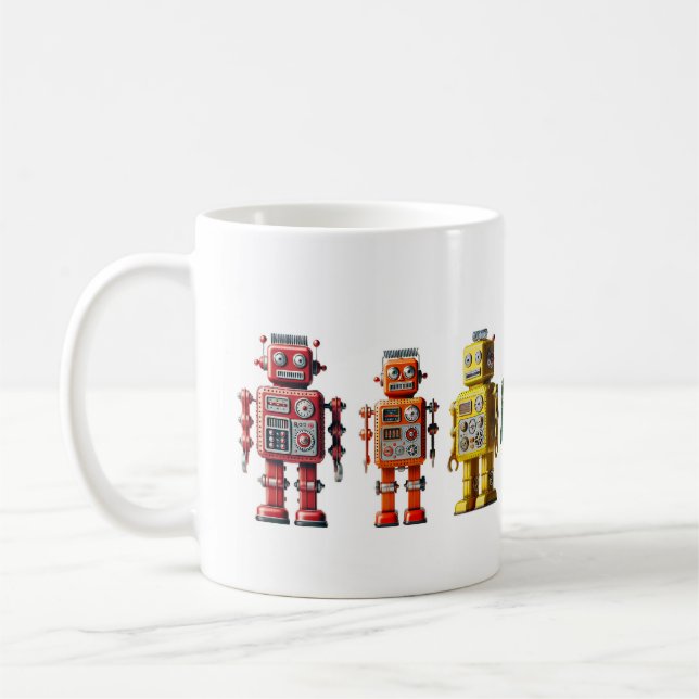 Rainbow Robots Coffee Mug (Left)