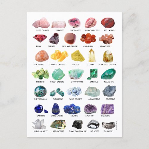 Rainbow Rock Crystal Collection Gemstone Postcard 