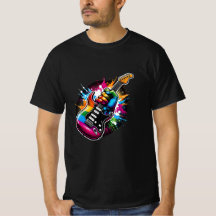 Rainbow Rock Explosion Vibrant Guitar Fist
