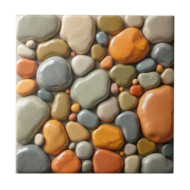 Rainbow Rock Palette Ceramic Tile (Front)