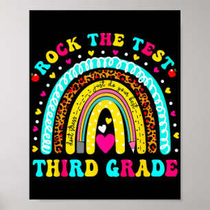 Rainbow Rock The Test Day Third Grade Testing Day Poster
