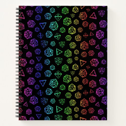 Rainbow roleplaying dice d20 gamer notebook