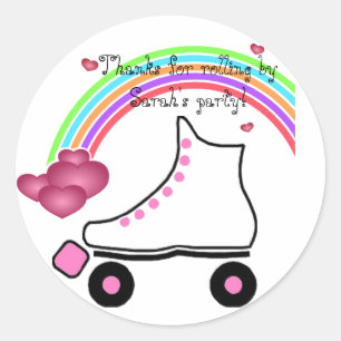 Rainbow Roller Skate Birthday Sticker