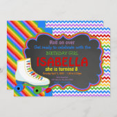 Rainbow Roller Skate Party Invitation (Front/Back)