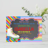 Rainbow Roller Skate Party Invitation (Standing Front)