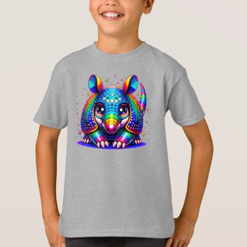 Rainbow Roller The Coolest Armadillo in Town T_Shirt