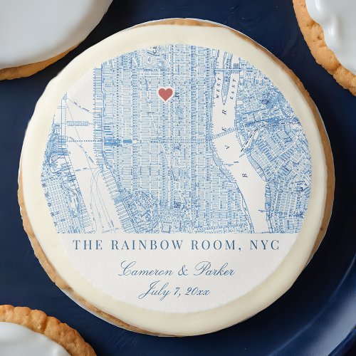 Rainbow Room NYC Manhattan Wedding Favor Sugar Cookie