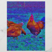 Rainbow Rooster & Hens, Electric Blue (Front)