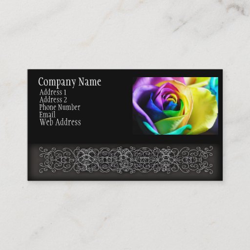 Customizable Rainbow Rose 11 Business Card Template