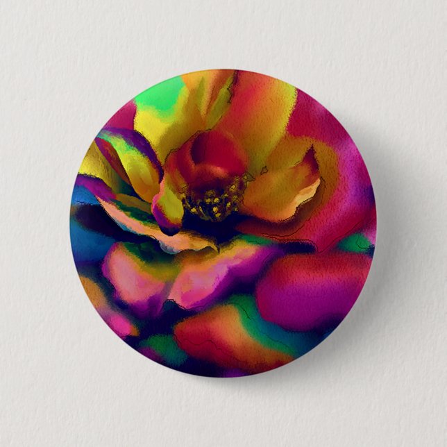 Rainbow Rose Button (Front)