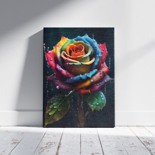 Rainbow Rose Canvas Print