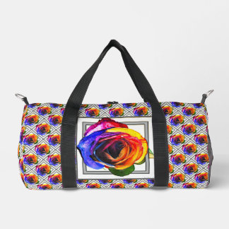 Rainbow Rose Duffle Bag