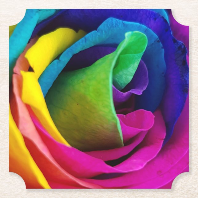 Rainbow Rose  Florial Coasters (Front)