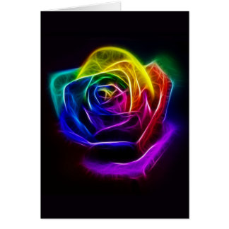 Rainbow Rose Fractal Cards