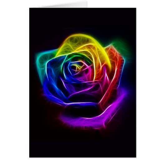 Rainbow Rose Fractal Cards (Front)