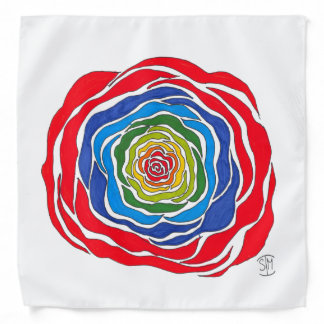 Rainbow Rose Handkerchief Bandana