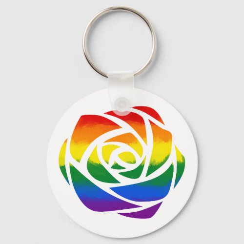 Rainbow Rose Keychain