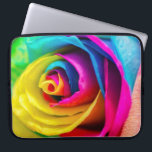 Rainbow Rose Laptop Sleeve<br><div class="desc">Colorful Rose</div>