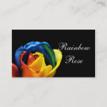 Rainbow Rose Macro Black Background Business Card at Zazzle