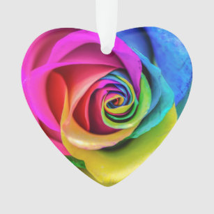 Rainbow Rose Ornament