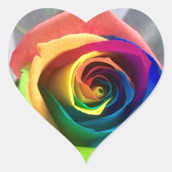 Rainbow Rose Stickers by KEW_Sunsets_and_More at Zazzle