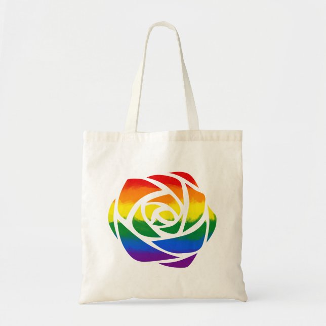 Rainbow Rose Tote Bag (Front)