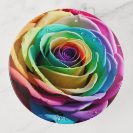 Rainbow Rose  Trinket Tray