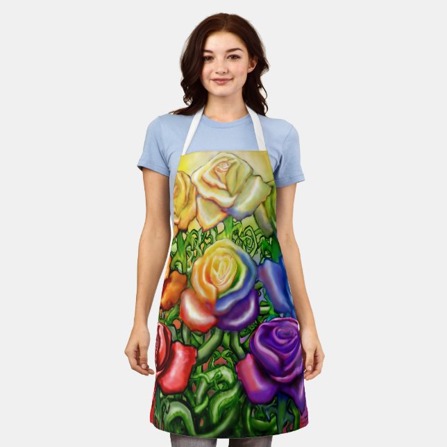 Rainbow Roses Apron (Worn)