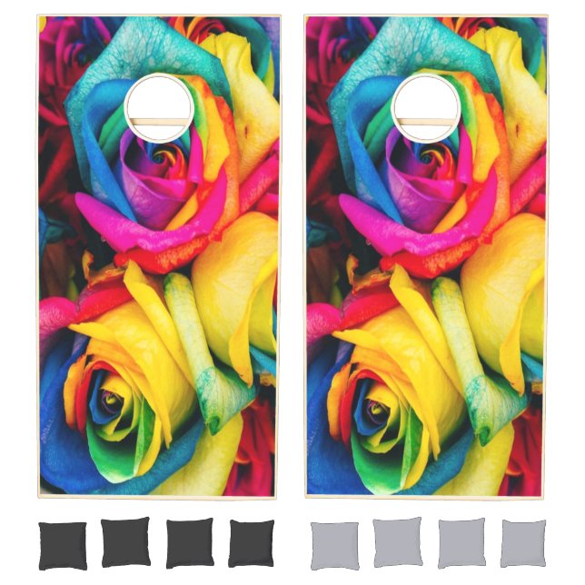 Rainbow Roses Bouquet Cornhole Set (Set)