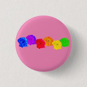Rainbow Roses Button