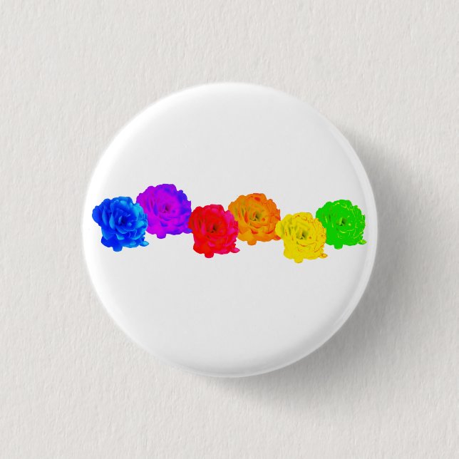 Rainbow Roses Button (Front)