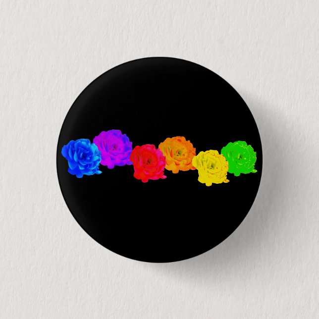 Rainbow Roses Button (Front)