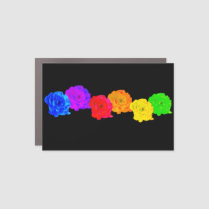 Rainbow Roses Car Magnet