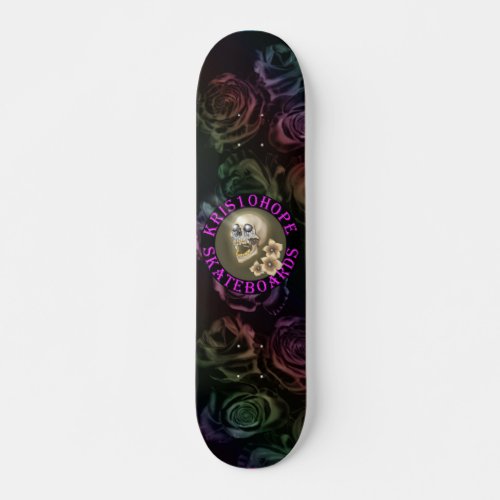 Rainbow Roses Dark Precious Metal Skateboard